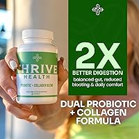 Vista 6 de Suplemento probiótico y colágeno: salud intestinal, piel clara, prebióticos, antioxidantes, 20 mil millones de UFC, péptidos de colágeno, alivio