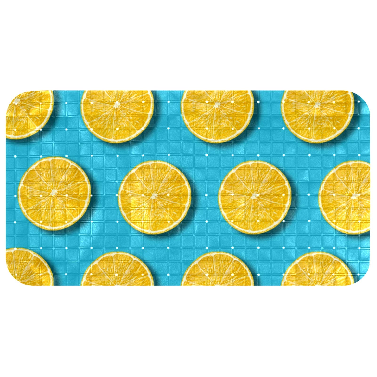 Tapis de bain bébé anti-glisse Bennigiry à motif citron pour sécuriser la douche