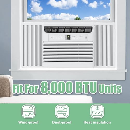 Miniatura 7 de Memrita Paneles laterales de aire acondicionado para ventana con marco, reemplazo de cortina de relleno de acordeón de aire acondicionado para