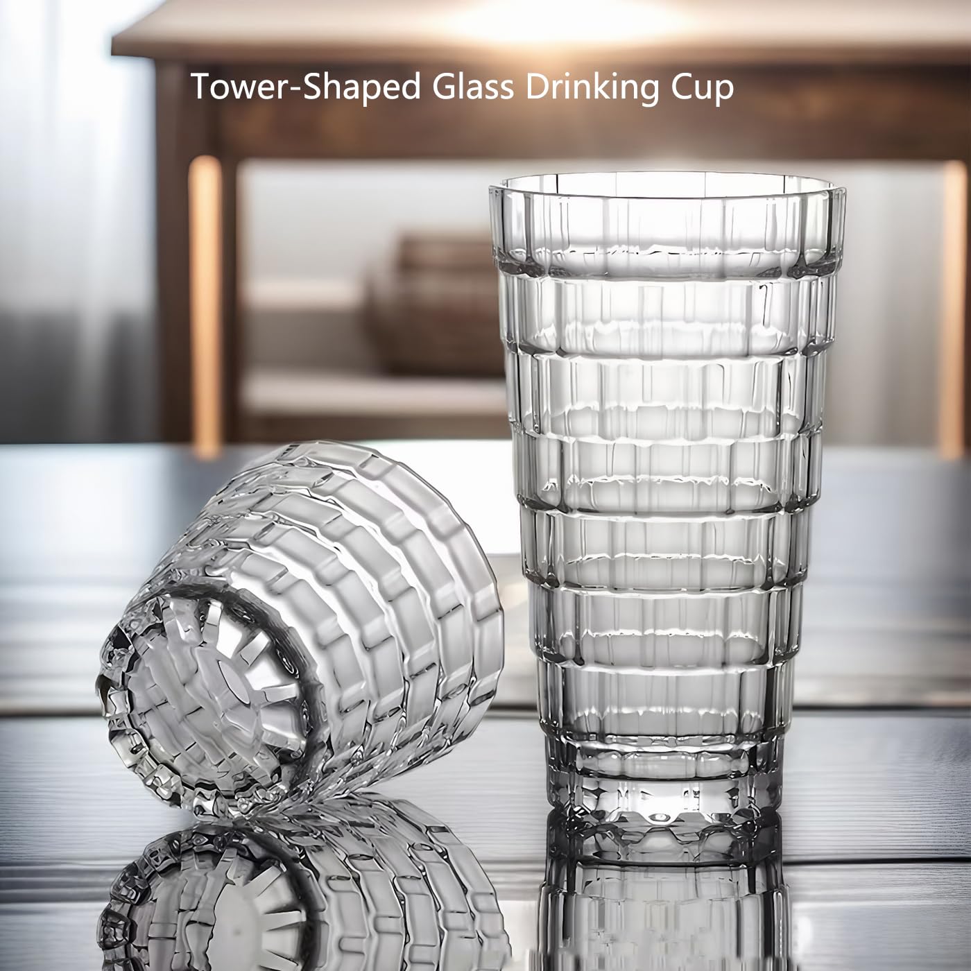 Juego de 6 vasos de vidrio (grandes de 15 onzas)