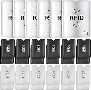 TIESOME 30pcs RFID Blocking Sleeves, 24pcs Credit Card Holder and 6pcs Passport Holder Credit Card Sleeves Card Protector Passport Cover Identity Information Protection Sleeves