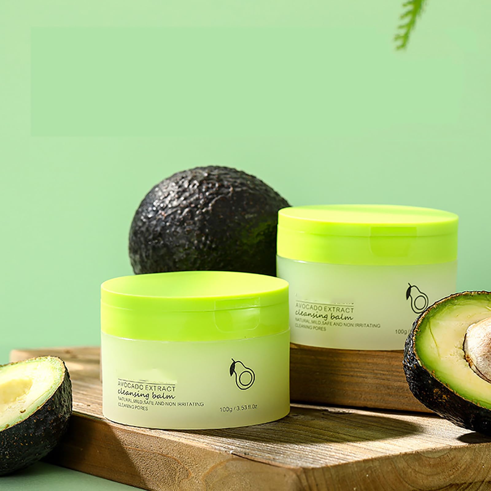 Baume Nettoyant D'avocat,Crème Démaquillante Portable,Nettoyage en Profondeur,pour la Maison,Voyages,100G