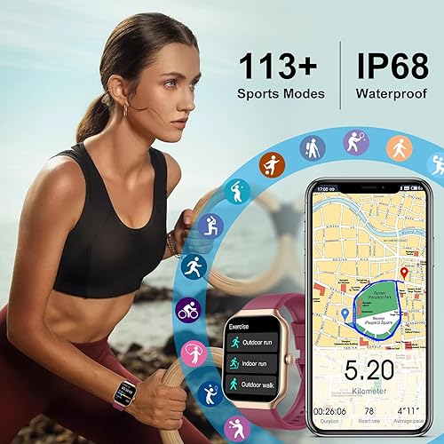 Miniatura 6 de Reloj inteligente para mujeres y hombres, reloj inteligente HD de 1.96 pulgadas (respuestahacer llamadas) con monitor de frecuencia