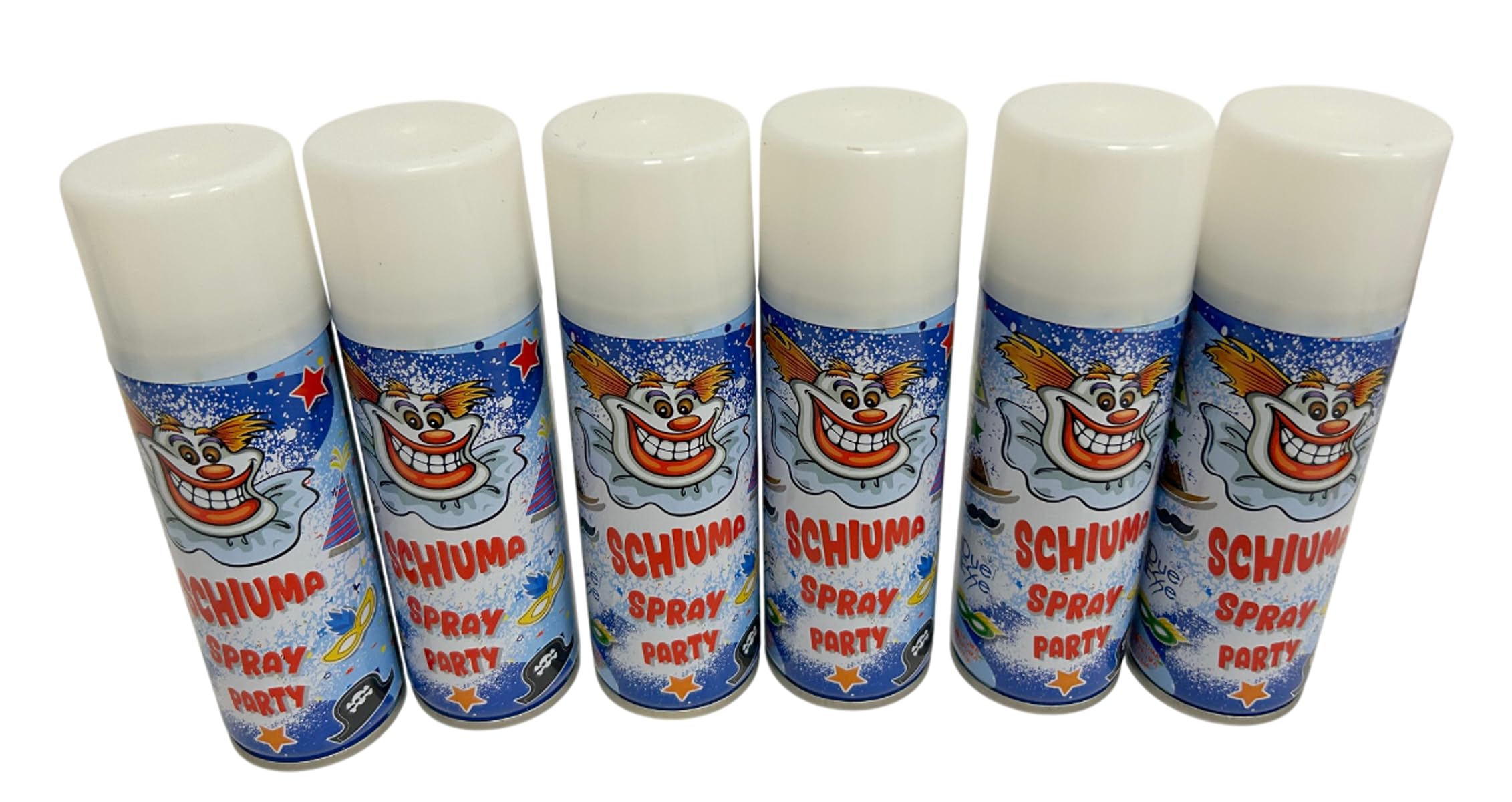 Schiuma Spray 6 pz Confezione da 6 Bombolette di Schiuma Spray Festa Party Carnevale Scherzi di Carnevale Bambini Ragazzi Adulti 150ml 100ml Bombolette Schiuma di Carnevale Schiuma Scherzo (6x 100ml)