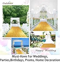 Vista 99 de ShinyBeauty Pasillo de Lentejuelas Negras Brillantes de 2 pies x 15 pies Alfombra Brillante para Bodas, Graduaciones, Fiestas, Alfombra Negra