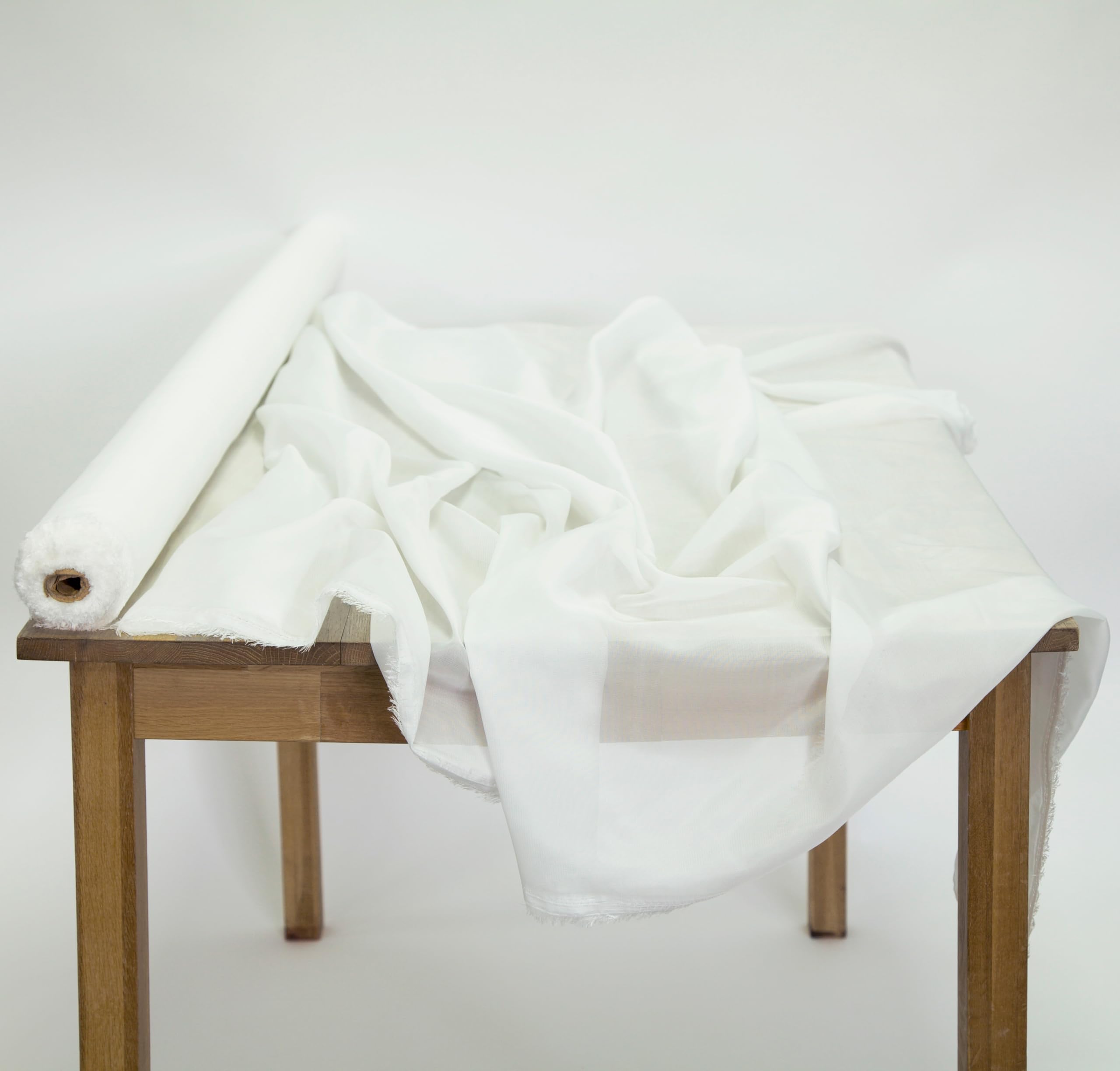 Decor Essentials Voile Fabric 50m Roll Ivory Fire Retardant 2.8M Width for Draping Backdrops Swagging Wedding Decor