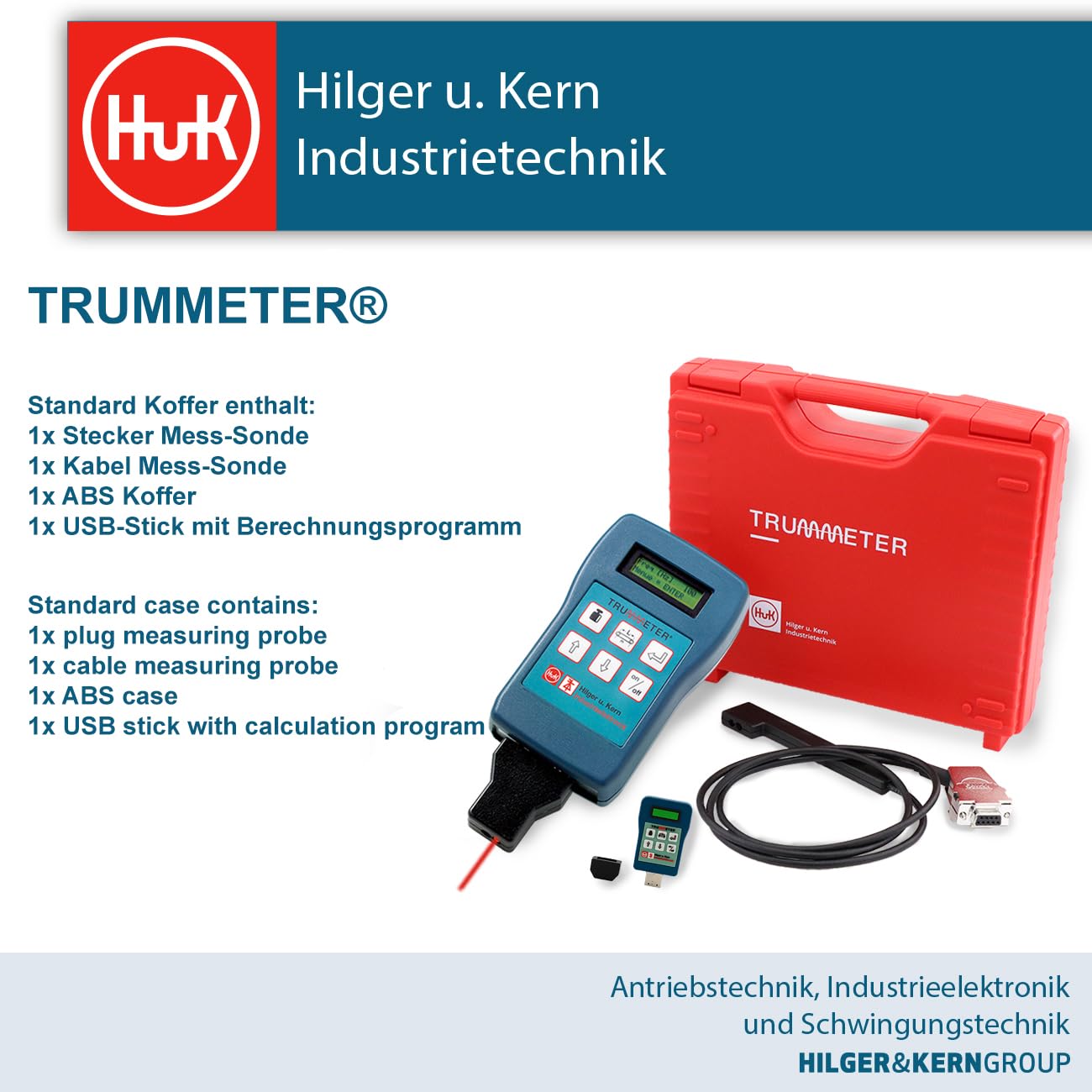 TRUMMETER® miernik napięcia pasowego, zakres pomiarowy 10-800 Hz, dwie linie LCD, 10 języków dostępnych, z sondą pomiarową kabla, sondą wtykową, pamięcią USB, walizka transportowa ABS