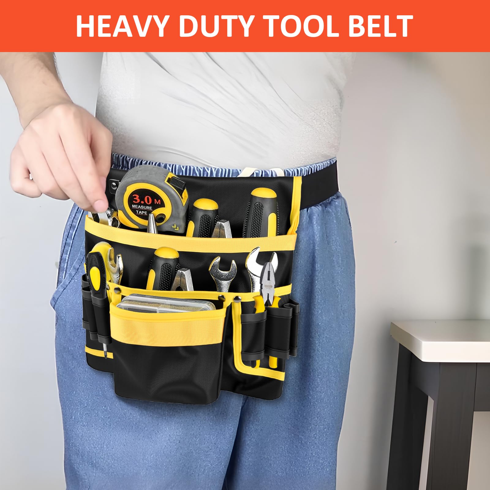 Cintura Porta Attrezzi Magnetiche Cintura Attrezzi con 13 Tasche Regolabili Staccabili Cintura Elettricista con Bracciale Magnetico Cintura Attrezzi Lavoro per Elettricista Falegname Edilizia