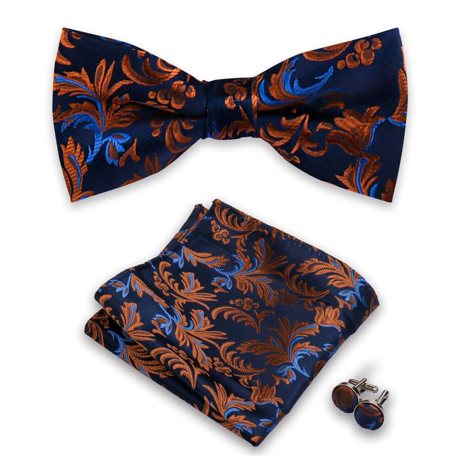 Set papillon da 2 pezzi for uomo, confezione regalo, set di gemelli fazzoletto taschino lavoro Per Uomo