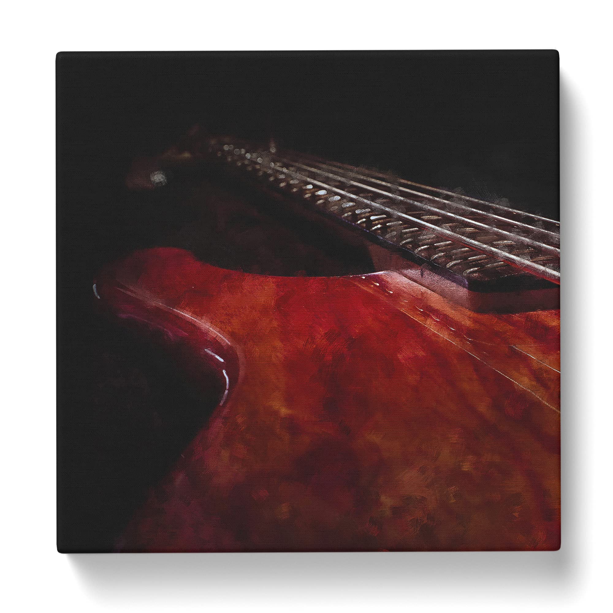 Cherry Red Bass Guitar Canvas Print, Mixed, 35L x 35W cm - Image 3
