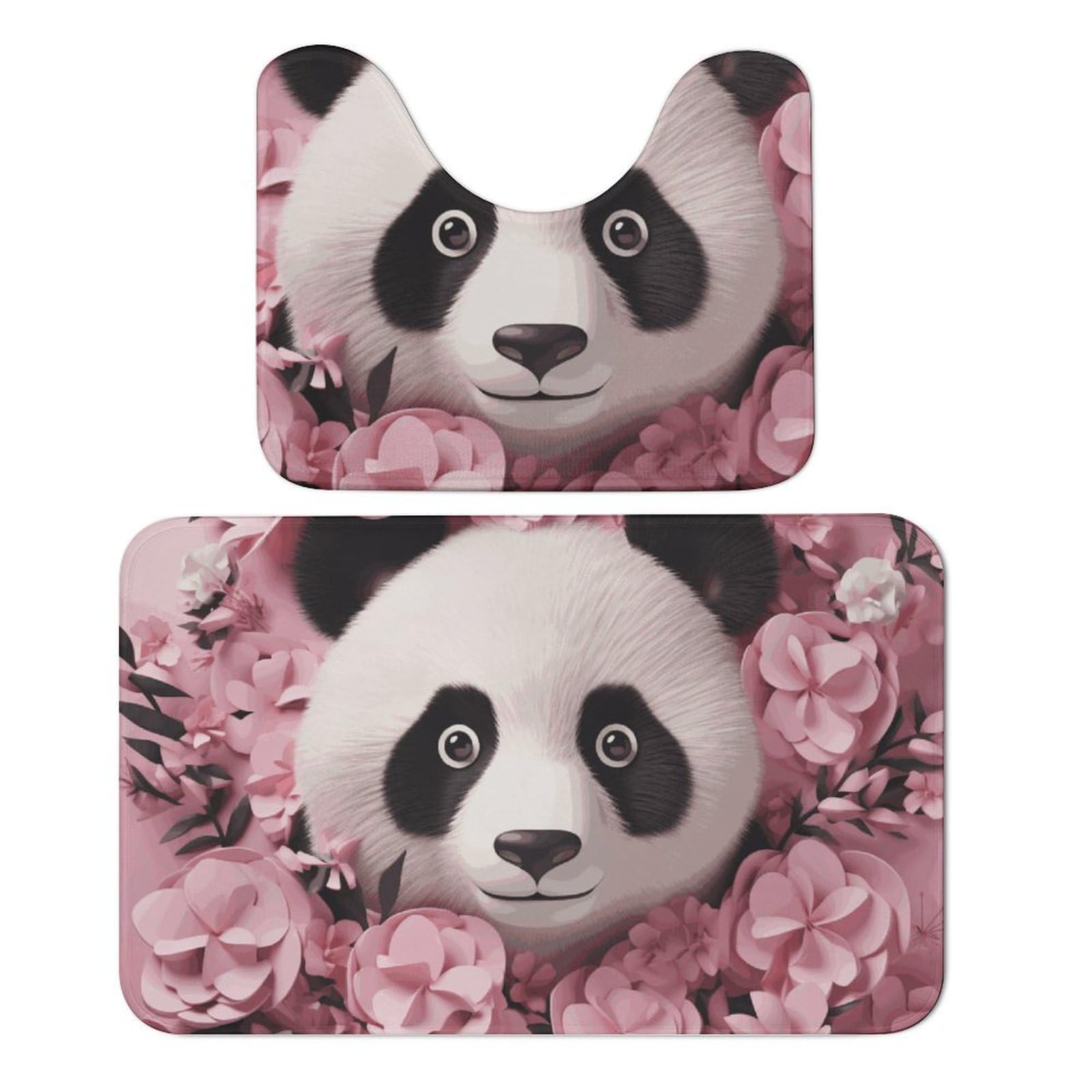 Tapis de bain Panda absorbant et antidérapant en U pour éviter les glissades au WC