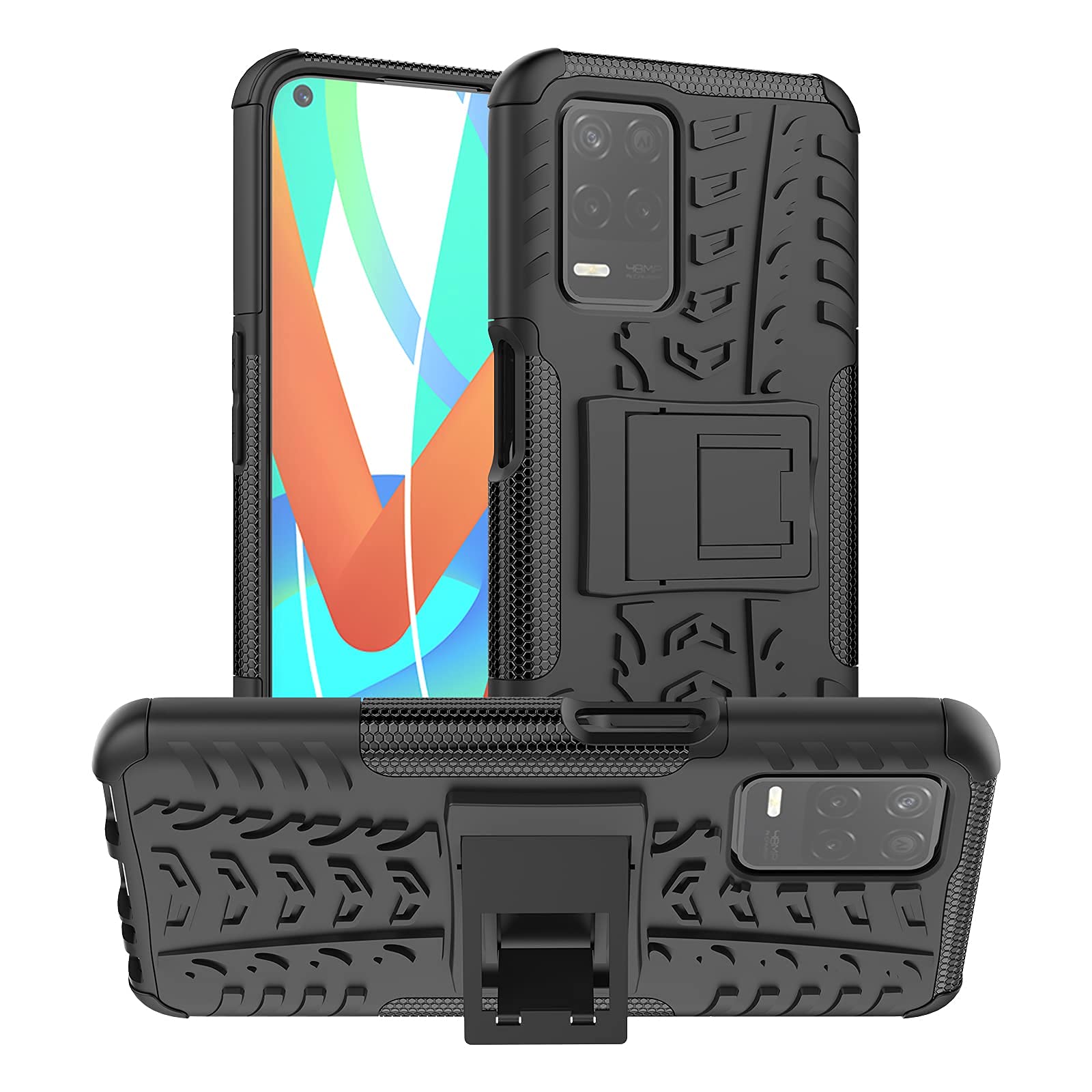 Lustree TPU Realme 9 5G Hybrid Armor Back Cover Case With Kickstand Wheel Pattern Forrealme 9 5G (Black) (B09Y63QSQH) Amazon Price History, Amazon Price Tracker