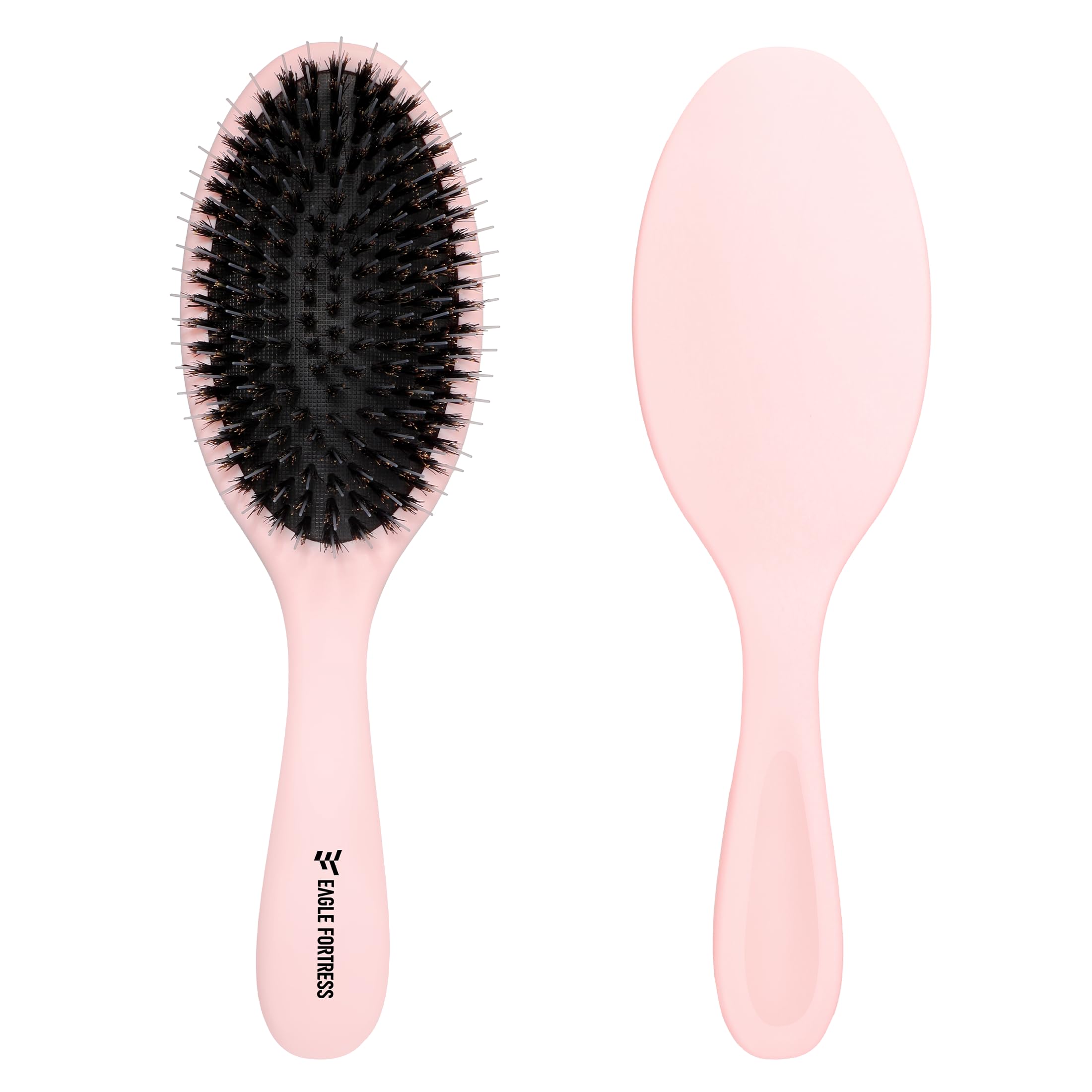 EAGLE FORTRESS Boar Bristle Hair Brush for Women, Men & Kids, Detangling Hair Brushes for Thick, Thinning, Dry or Wet Hair with Nylon Pins, Smooth &