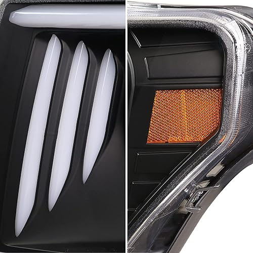 Miniatura 6 de Spec-D Tuning Faros delanteros de proyector negros con tubo LED compatible con Ford F150 2009-2014, conjunto de faros delanteros izquierdo + derecho
