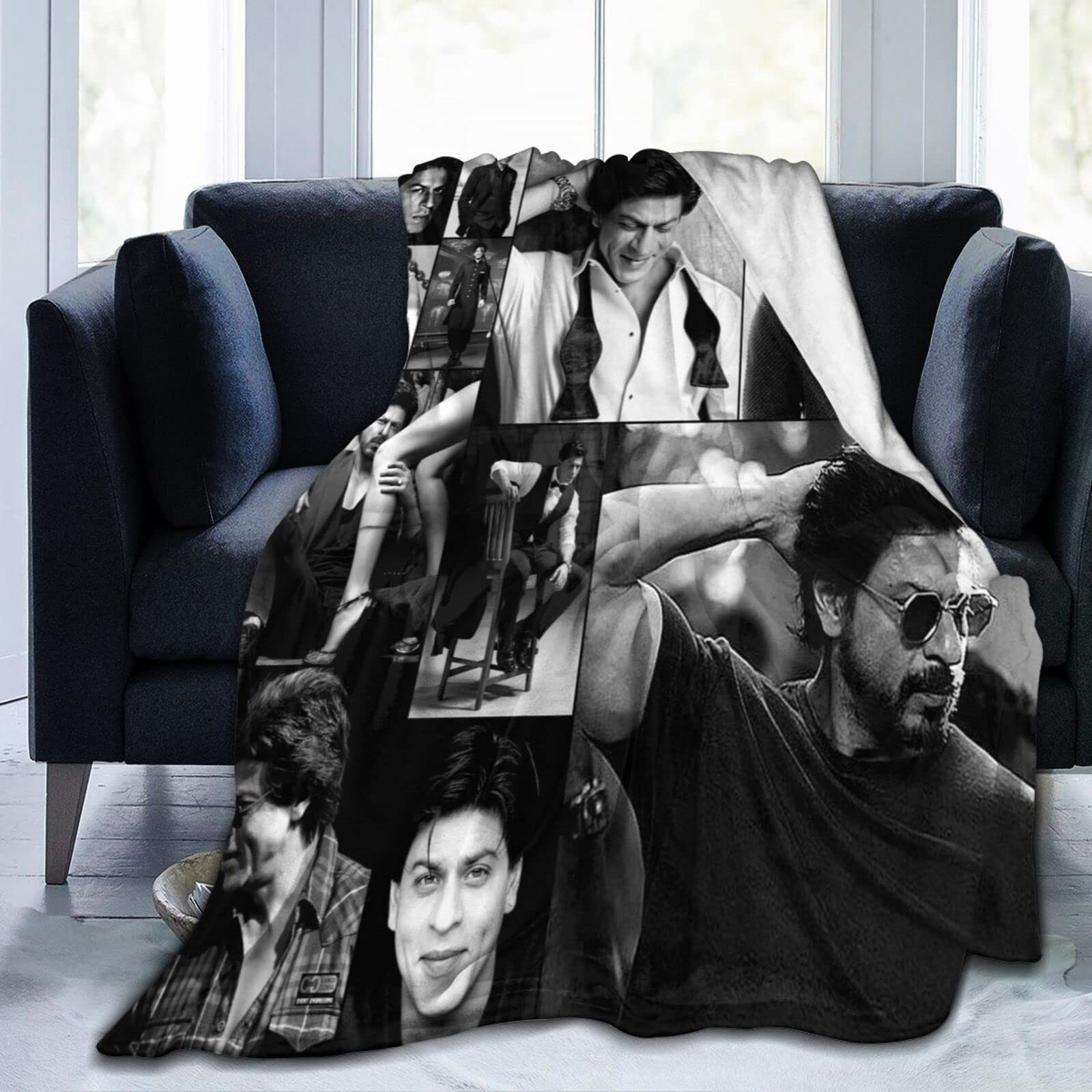 Shah Rukh Khan Überwurfdecke – Ultraweiches Flanell-Fleece, 203x152 Cm, Einseitig Bedruckt – Für Couch, Bett & Als Geschenk