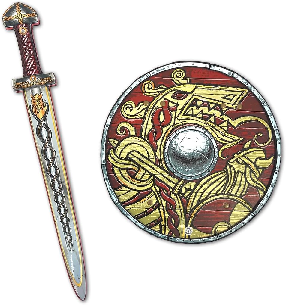 – Liontouch - Viking Toy Sword & Shield | For Boys Aged 3-8 Years | Chief Harald’s Medieval Set For Little Warriors & Berserker’s Pretend Play | Safe Foam Weapon Accessories For Dress Up & Costumes