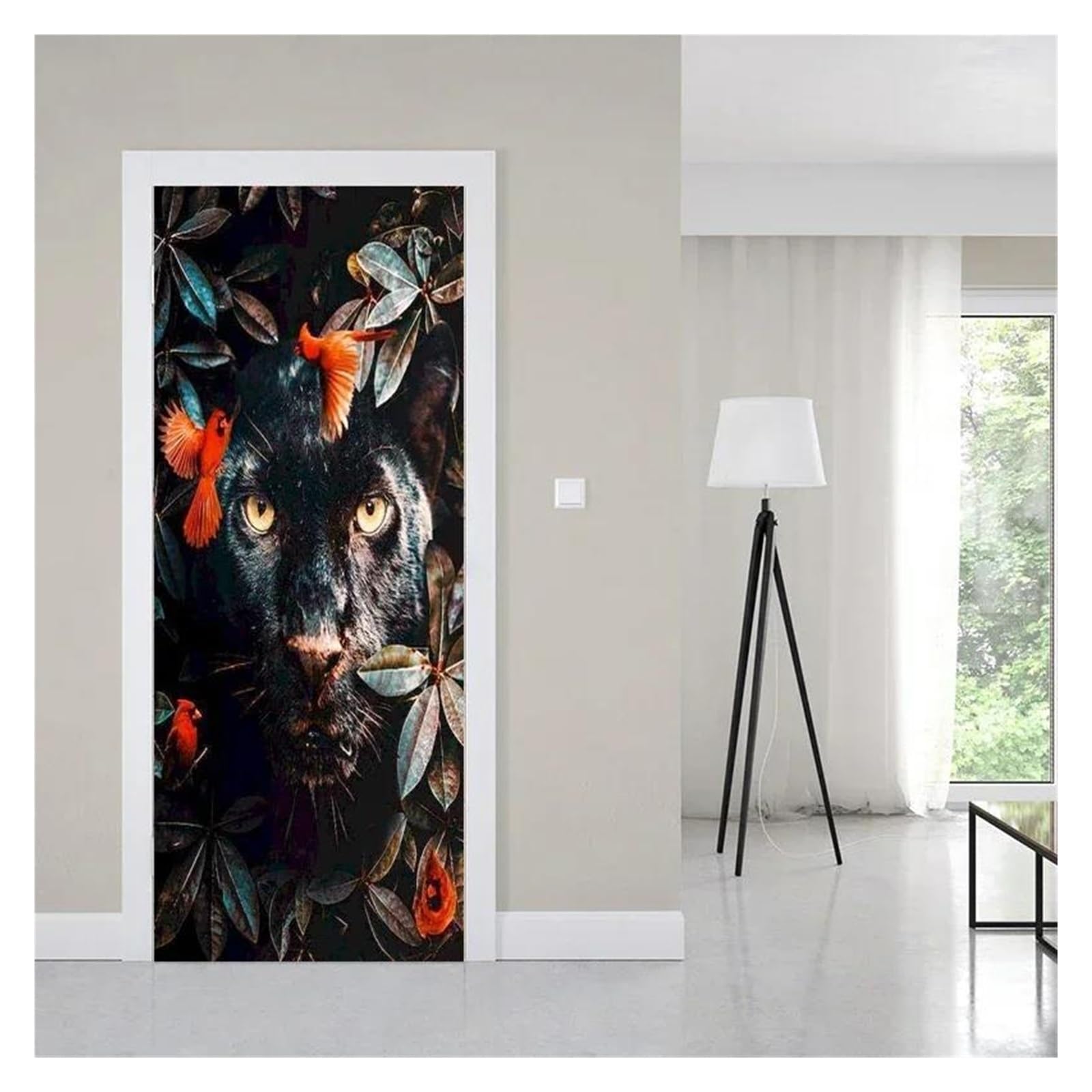 Papier peint de porte amovible pour relooker un appartement sans abîmer les murs