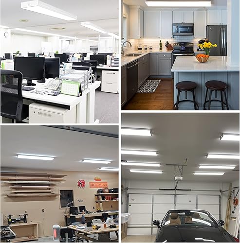 Miniatura 7 de Paquete de 4 luces LED envolventes de 4 pies con 3 vatios3 lúmenes3 CCT seleccionables, 55 W65 W75 W, 5500 lm6500 lm7500 lm, 3000 K4000 K5000 K,