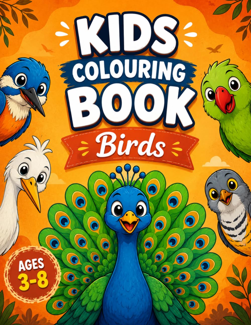 KIDS COLOURING BOOK: BIRDS