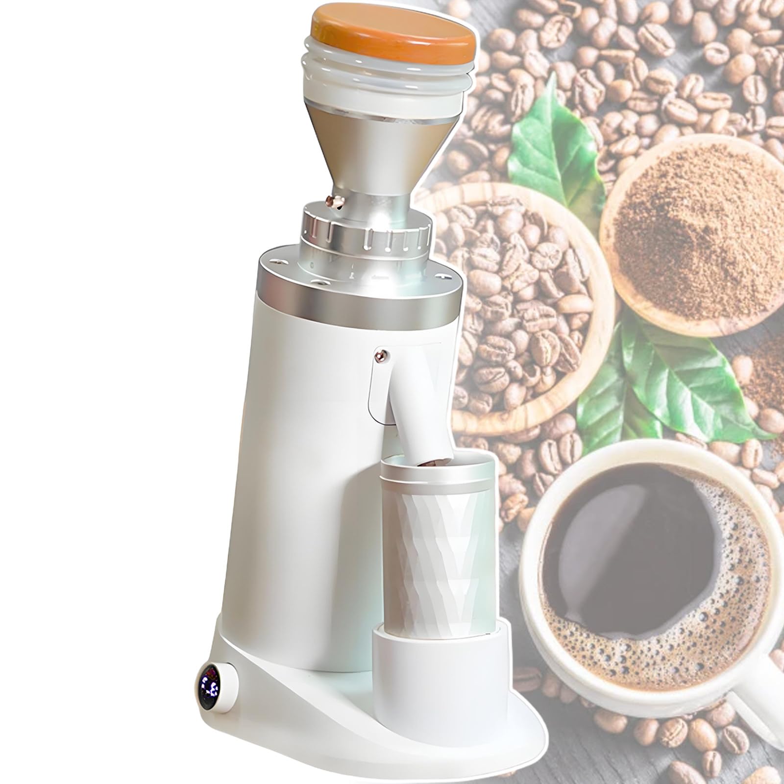 Lekki SprzęT Do Mielenia Kawy Cold Brew, Regulacja 300-1500 Obr./Min, Komercyjny Automatyczny MłYnek Do Kawy Ziarnistej 64mm-White