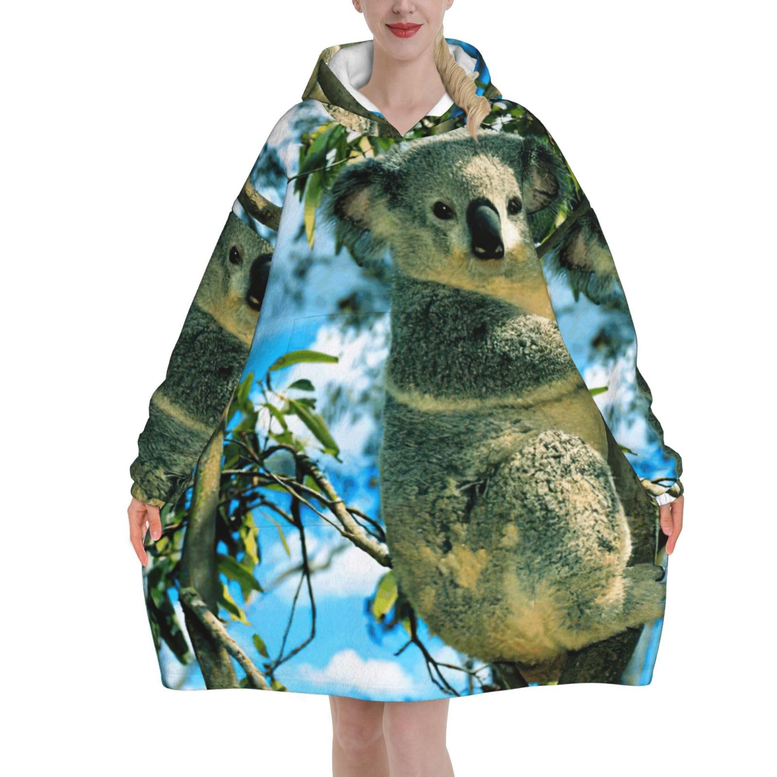 Couverture à capuche imprimé koala idée cadeau originale et douce - 8