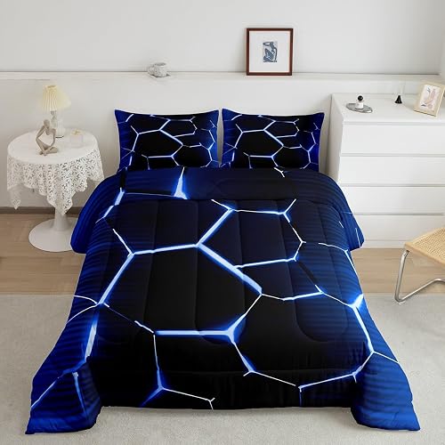 Feelyou Honeycomb Hexagonal Ombre Comforter Set Queen Size K