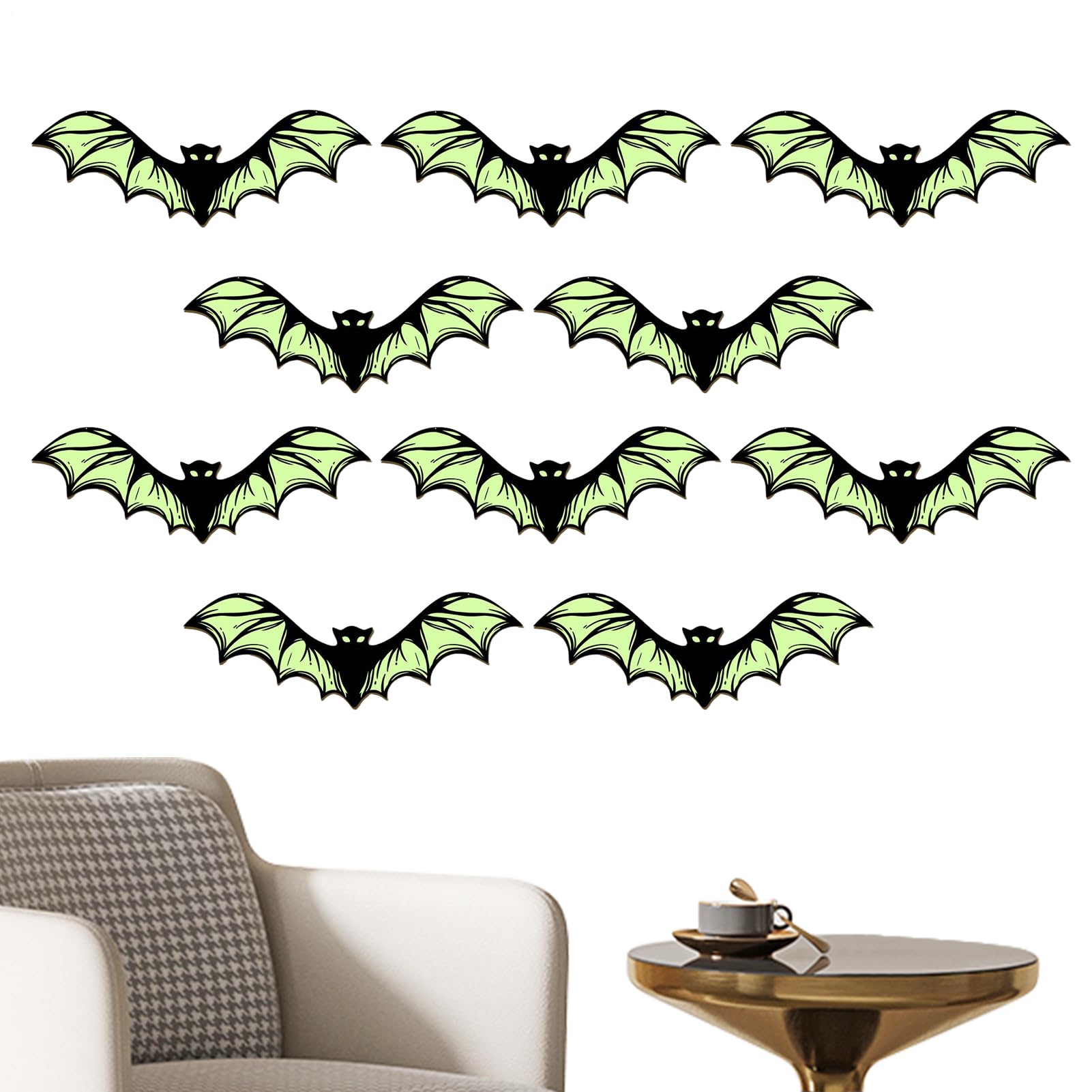Chauves-souris d'Halloween pour décoration murale phosphorescente de maison hantée