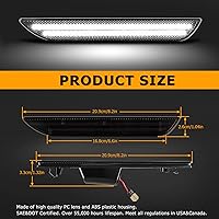 Vista 3 de Gempro LED Side Marker Lights for Ford Mustang 2015-2023 Rear White Fender Marker Reflectors Lamps Smoked Len, 2PCS LED blanco