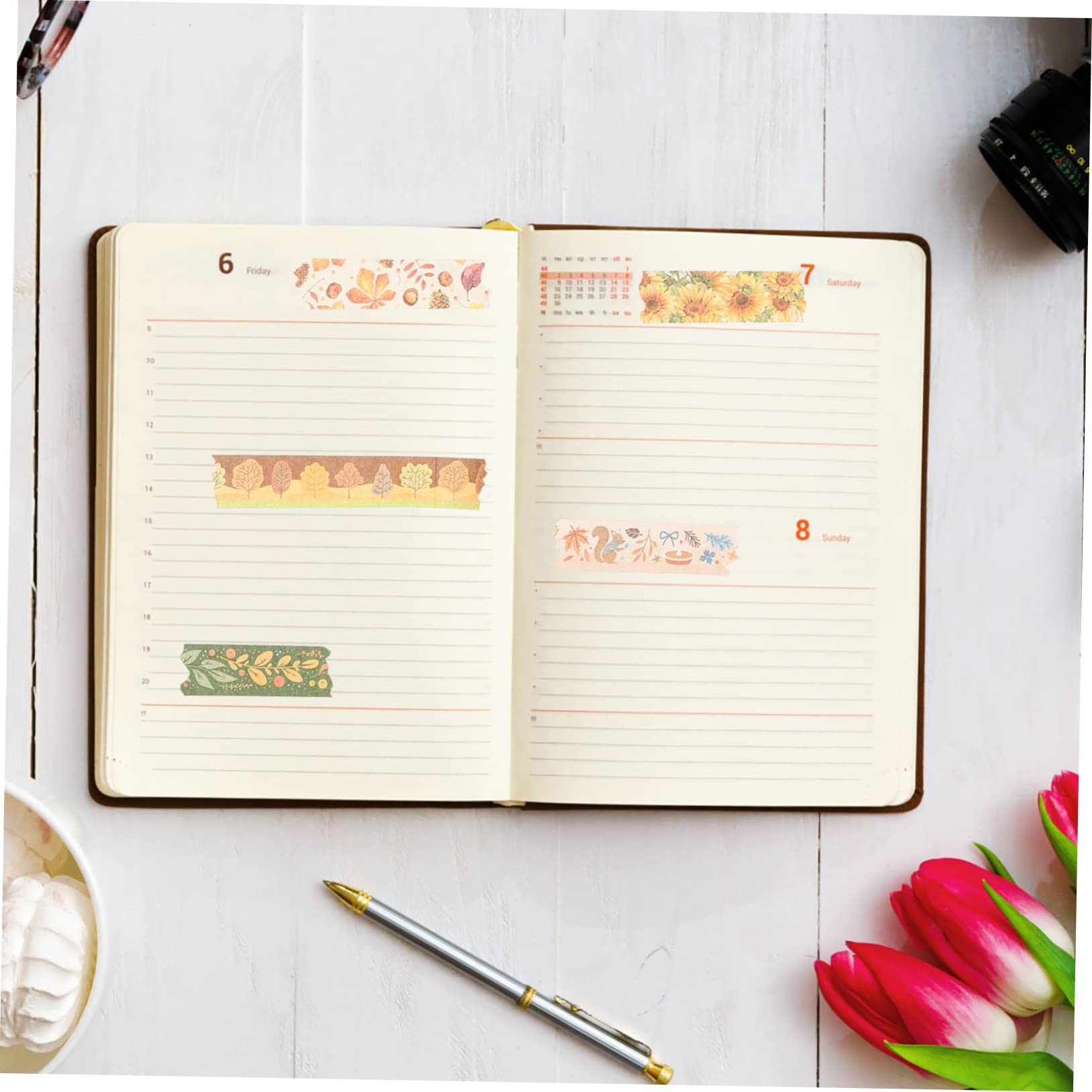STOBOK 40rollen Teiliges Dekorative Washi Tapes Mit Herbstlichen Kürbis Und Sonnenblumenmotiven Für Scrapbooking Und -projekte Für Thanksgiving-dekorationen
