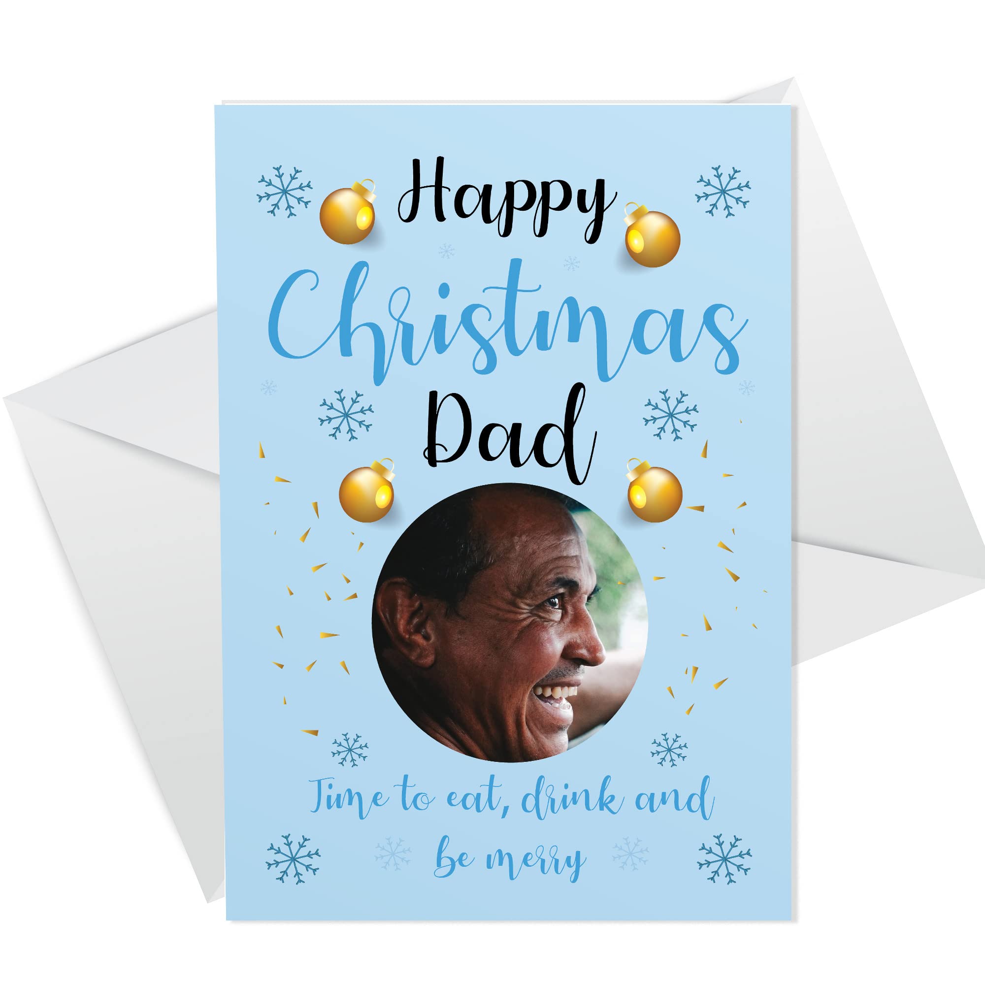 RED OCEAN Personalised Funny Christmas Card For Dad Photo Card For Him Dad Christmas Card