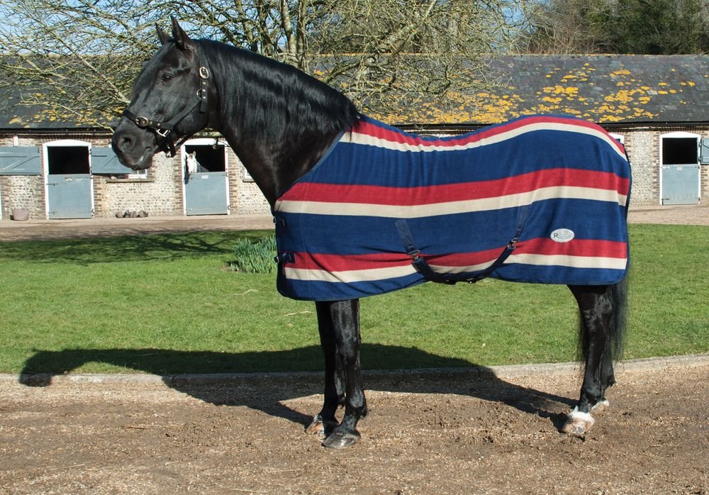 Rhinegold Elite Fleece Rug-6/6-Burgundy Stripe โ image 1
