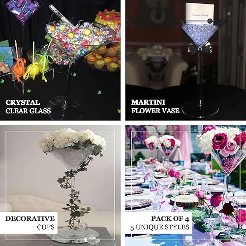 Miniatura 3 de Efavormart 4 juegos de centro de mesa de plástico resistente al por mayor XL Martini Cup Stand Decoración de mesa Boda Fiesta Evento Decoración