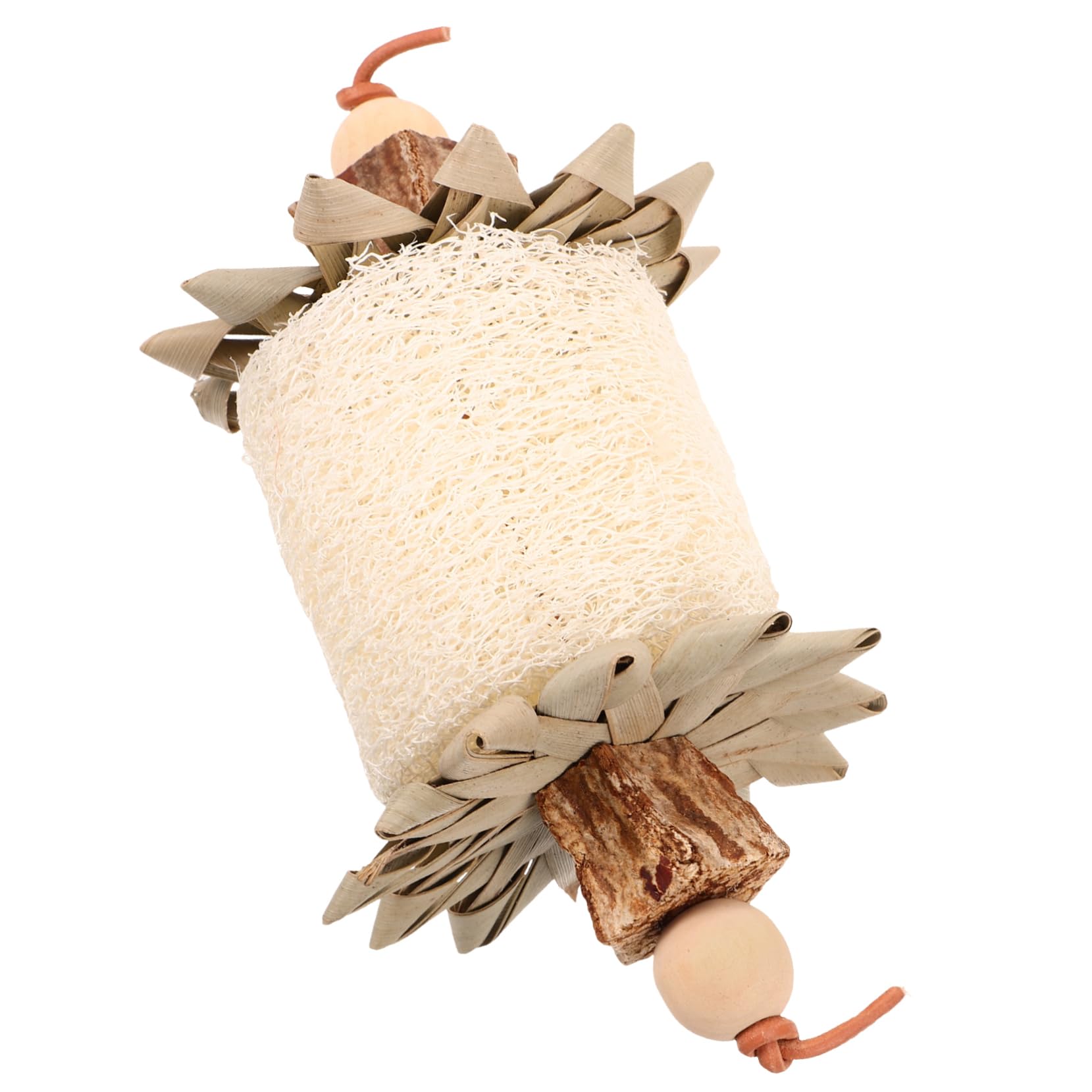 Jouet pour Perroquet à Mâcher en Luffa et Feuilles de Palmier