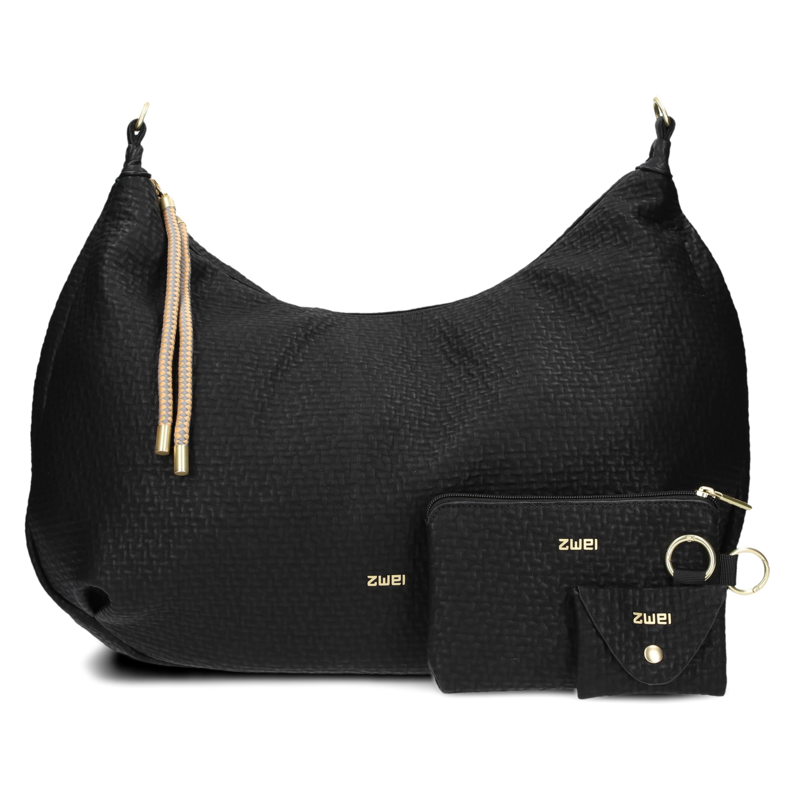 ZWEI LOLA LO200 XXL Shopper Moon Bag – 4-tlg Set, Schwarz