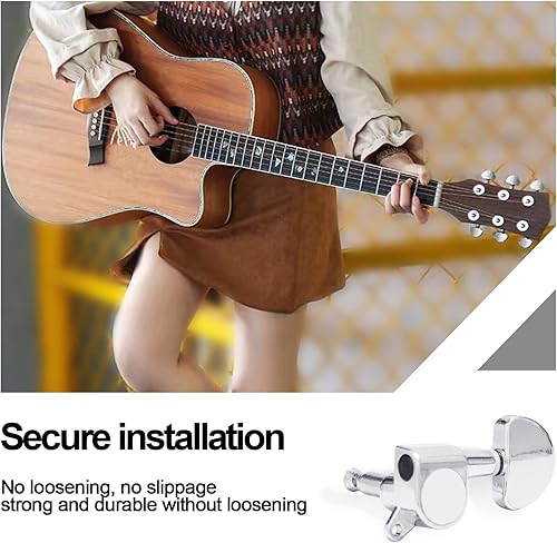 Miniatura 85 de SAPHUE Afinadores de guitarra de 4.331 in, un juego de llaves de afinación de guitarra clásica negra 1R1L, clavijas de cuerda para guitarra clásica