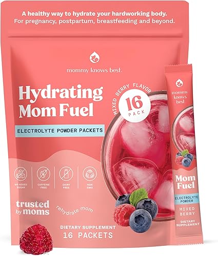 Miniatura 5 de Mommy Knows Best Mom Fuel - Mezcla de bebida con electrolitos para mamás, apoyo de hidratación, para embarazo, prenatal, electrolitos +