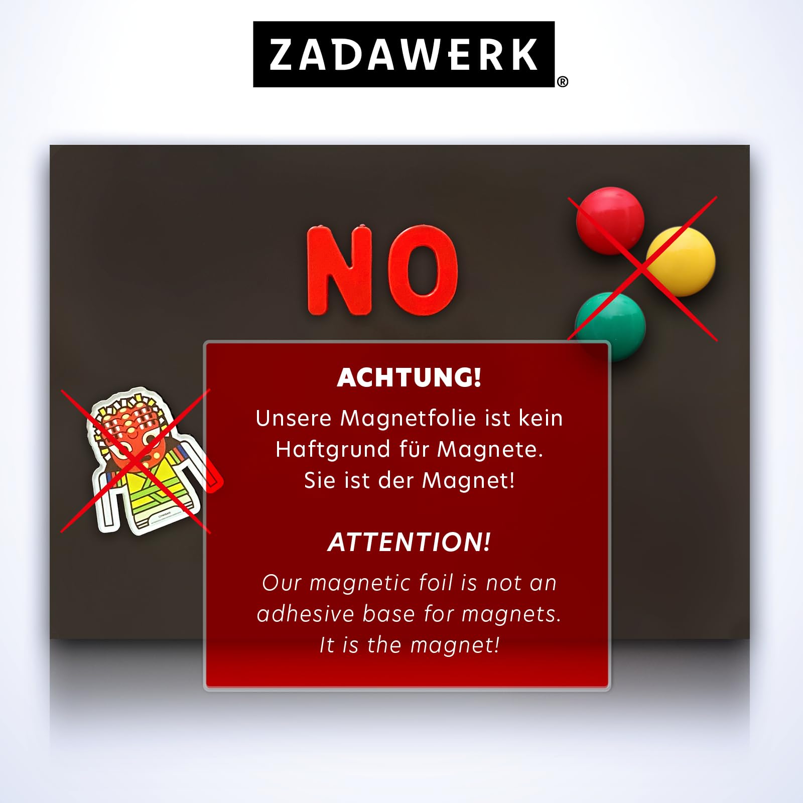 ZADAWERK® Film magnétique - 1,2 mm - DIN A4-6 pièces - tableau autocollant, aimanté - noir - fabriquer des aimants pour réfrigérateur - décorer, trier et organiser