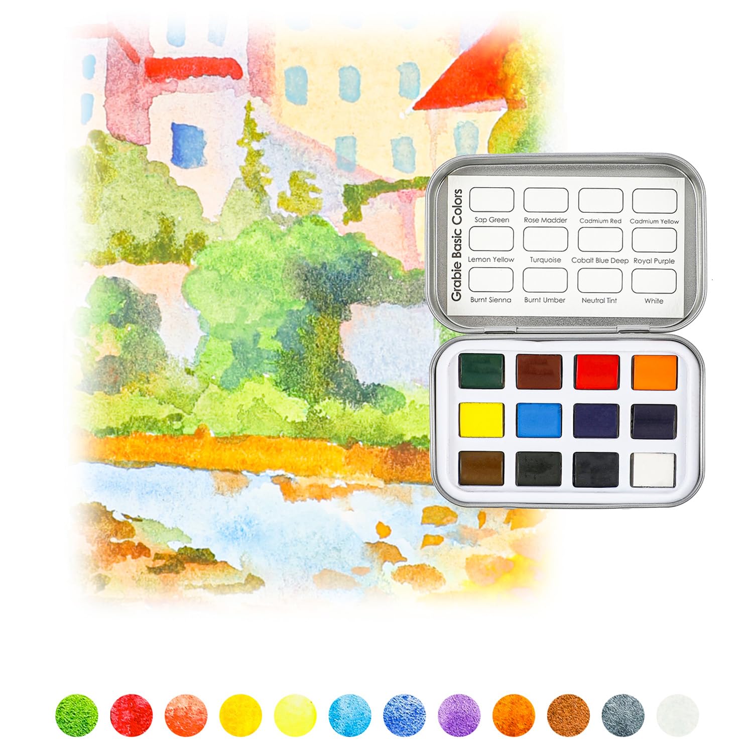 Grabie Watercolor Paint Set - Travel Watercolor Kit -4
