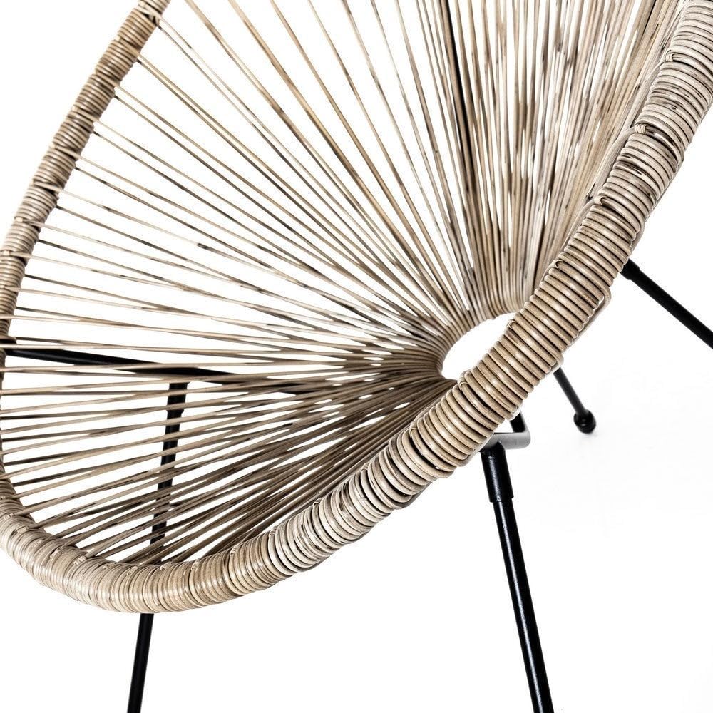 LOLAhome Sillón Acapulco para Jardín, Terraza y Exterior de Metal e Hilos de Polietileno con Topes de Goma, hasta 120kg, Interior/Exterior, 733403