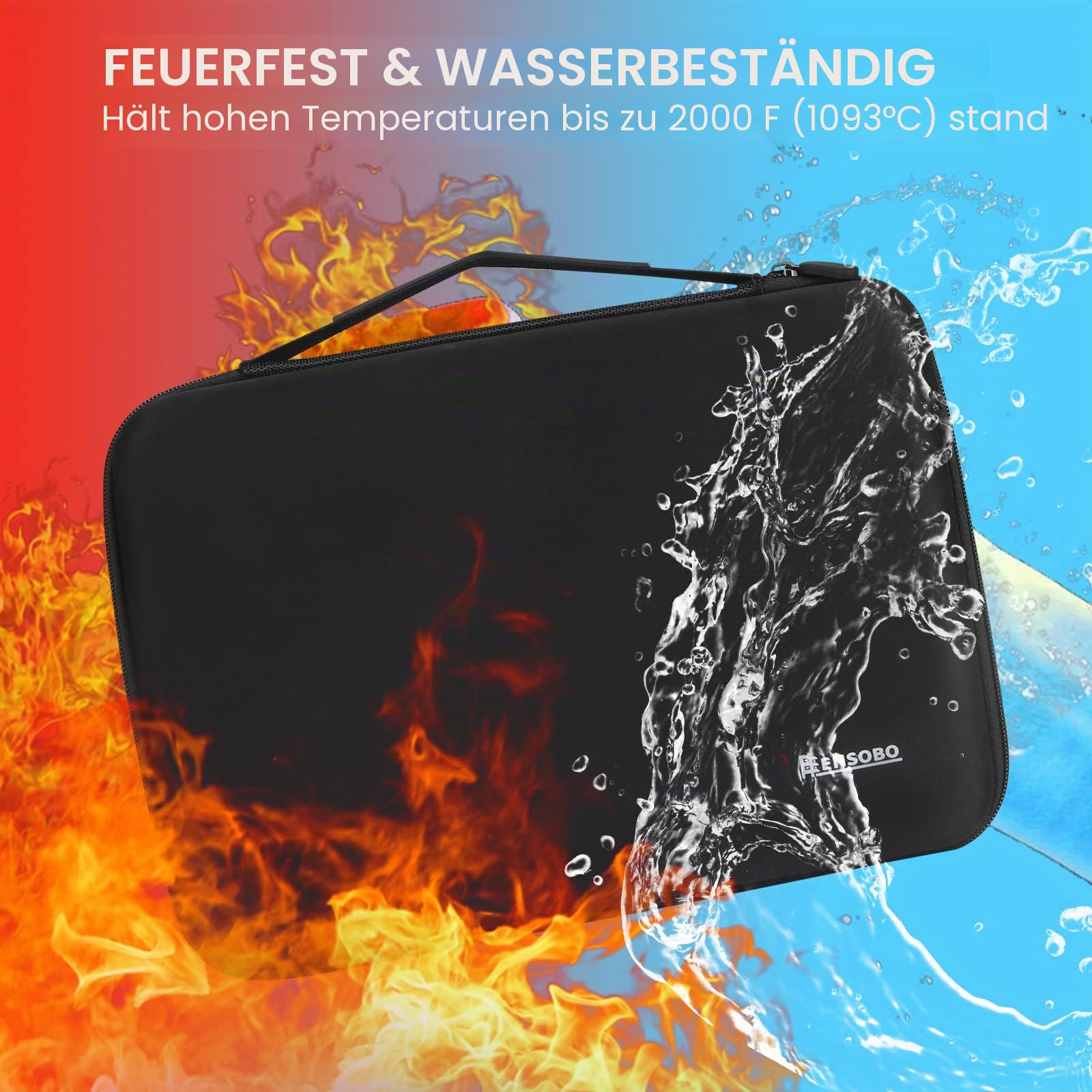 Batterie Aufbewahrungsbox Feuerfeste Tragetasche Batteriebox mit Tester Hält 148+ Batterien unterschiedlicher Größe für AAA,AA, 9V,C und D Größe (Batterie Nicht im Lieferumfang Enthalten)