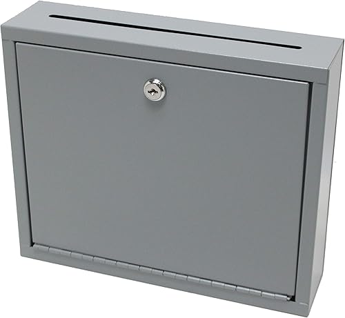 Fixture pantallas Multipurpose montaje en pared tamaño mediano gota Sugerencia Box Donación Caja caja buzón de correos Caja de caudales 15212-grey