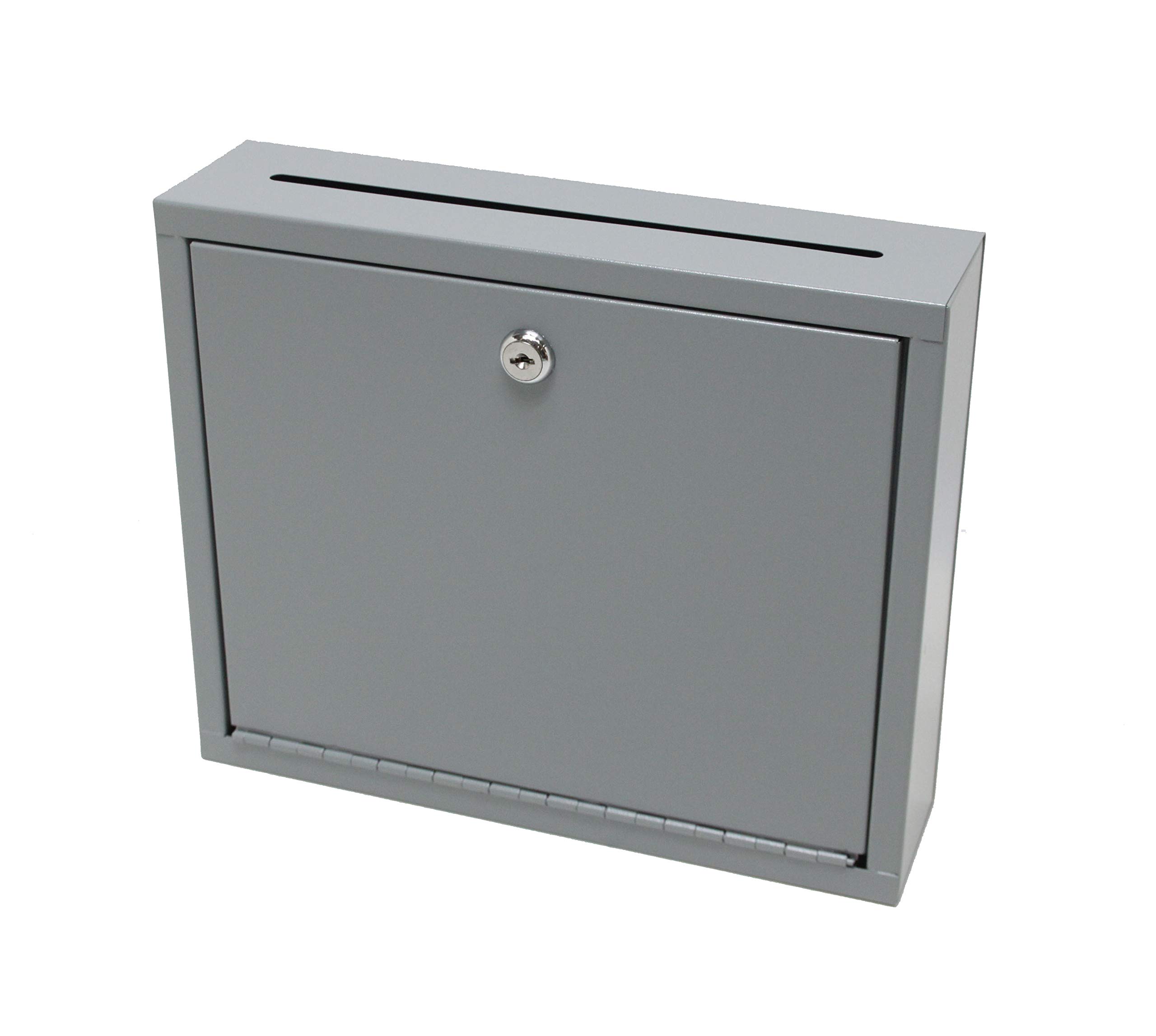 FixtureDisplays® Multipurpose,Wall Mountable,Medium Size,Suggestion Box,Donation Box,Drop Box,Mailbox,Cash Box 15212-grey