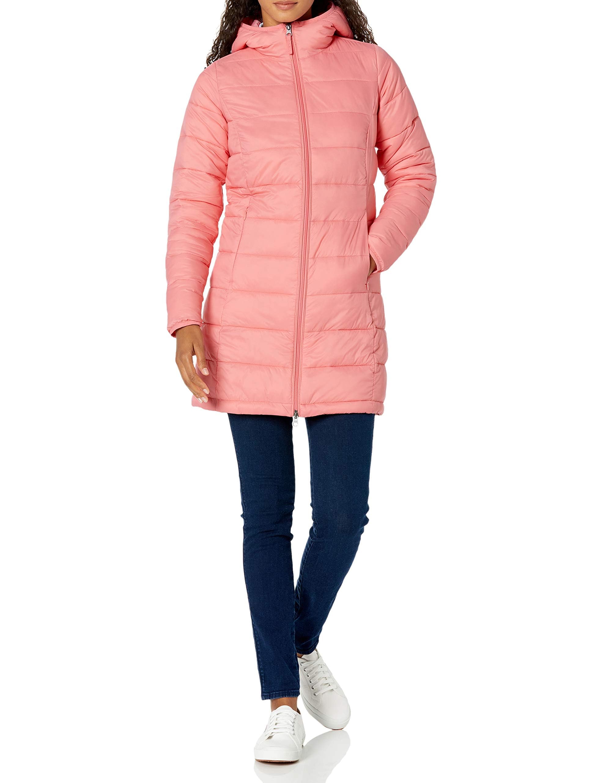 Amazon Essentials Piumino con Cappuccio Ripiegabile, Leggero e Resistente all'Acqua, vestibilità Regolare (Disponibile in Taglie Forti) Donna