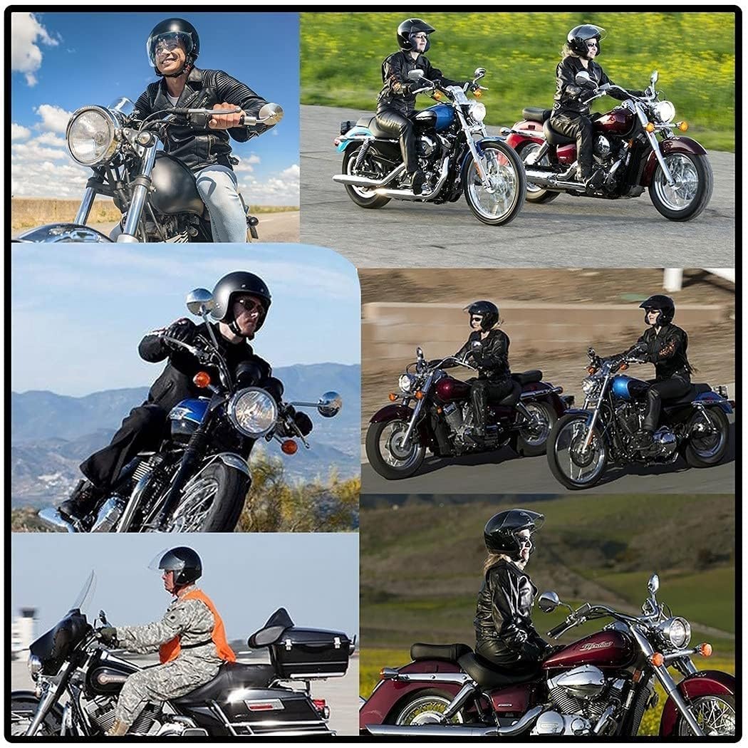 Otwarta twarz kask motocyklowy dla dorosłych kobiet mężczyzn 3/4 retro klasyczny motorower kask motocyklowy DOT / ECE zatwierdzony pół twarzy vintage skuter kask odrzutowy z wizjerem