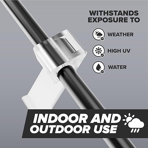 Miniatura 4 de Clips laterales horizontales de nailon para montaje de cables coaxiales (RG6 RG59), clips a presión para colgar y organizar cables, color blanco,