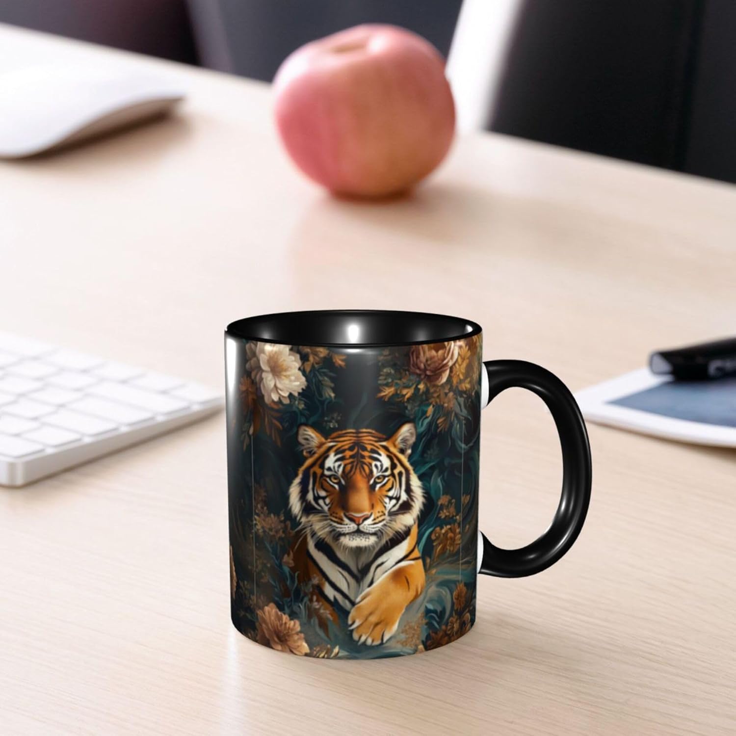 Yrebyou Tiger Coffee Mug Funny Tea Cup Ceramic Mugs 11OZ with Handle Gifts for Women Men Home Office Decor - Image 7