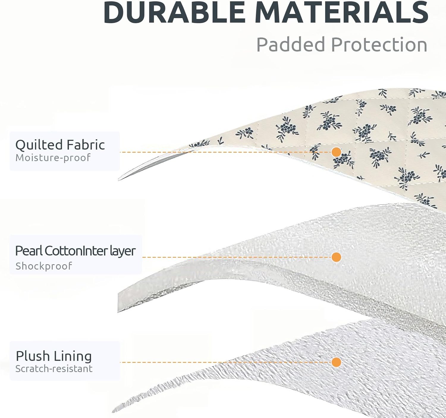 Puffy Laptop Sleeve 13-15.6 Inch Cute Quilted Laptop Protective Case Padded Floral Computer Sleeve for MacBook (A-Light Blue, 13 Inch) - Image 3