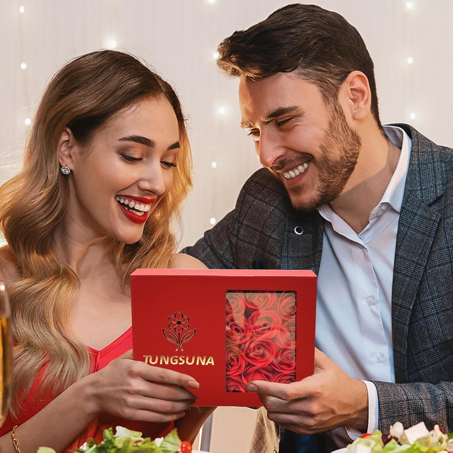 Mothers Day Gift For Mom Grandma Roses Flowers With Blind Box Pearl Necklace For Valentine's Gift For her, Girlfreind, Wife, Women, Artificial Flower Preserved Roses For Delivery, Birthday Gifts for Her Red - Image 5