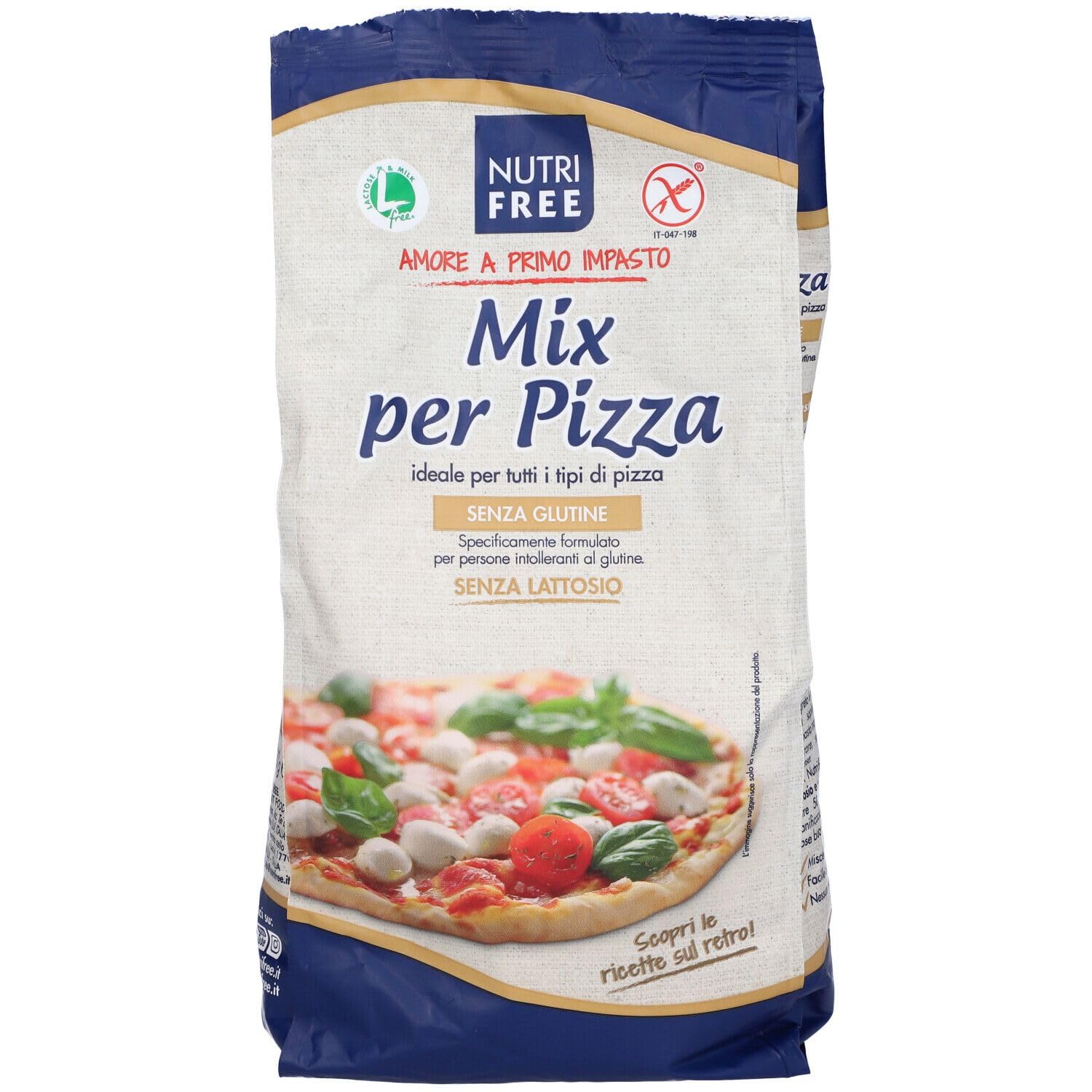 Italian Gourmet Mix per Pizza Farina senza Glutine Backmischung 6 x 1kg | Privo di lattosio e proteine del latte, glutenfrei für hausgemachte Teige und, Gesamtnettogewicht 6 kg + Kostenlos Polpa 400g