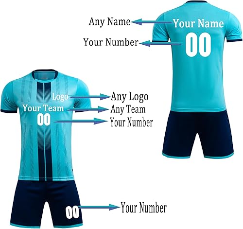 Miniatura 6 de Camisetas de fútbol personalizadas para niños, hombres y mujeres, camisetas de fútbol personalizadas y pantalones cortos de fútbol para hombres